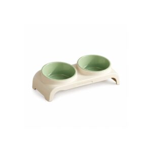 Low-Profile Double-Bowl Pet Feeder