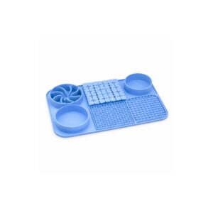 Textured Pet Lick Mat with Bowl Sections
