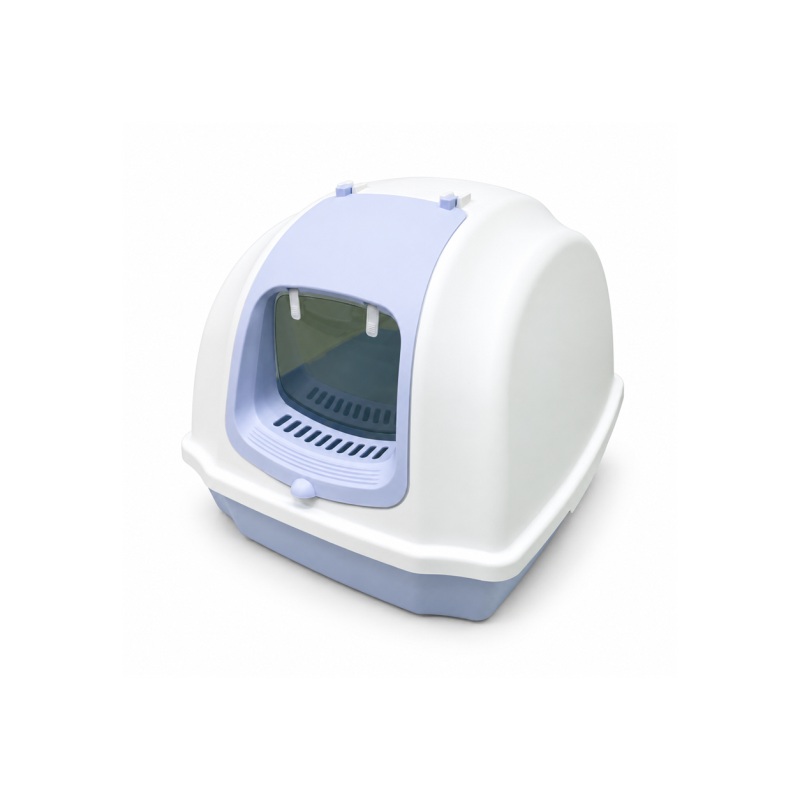 Enclosed Cat Litter Box with Entry Step